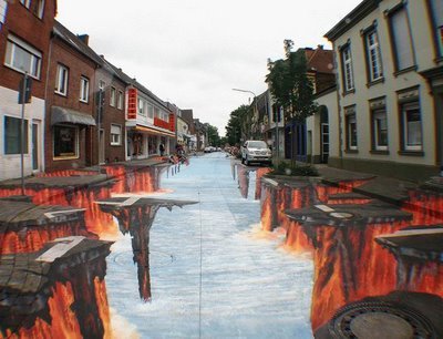 3D  street Art Lava Burst