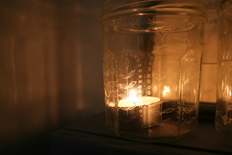 Jam jar tea lights