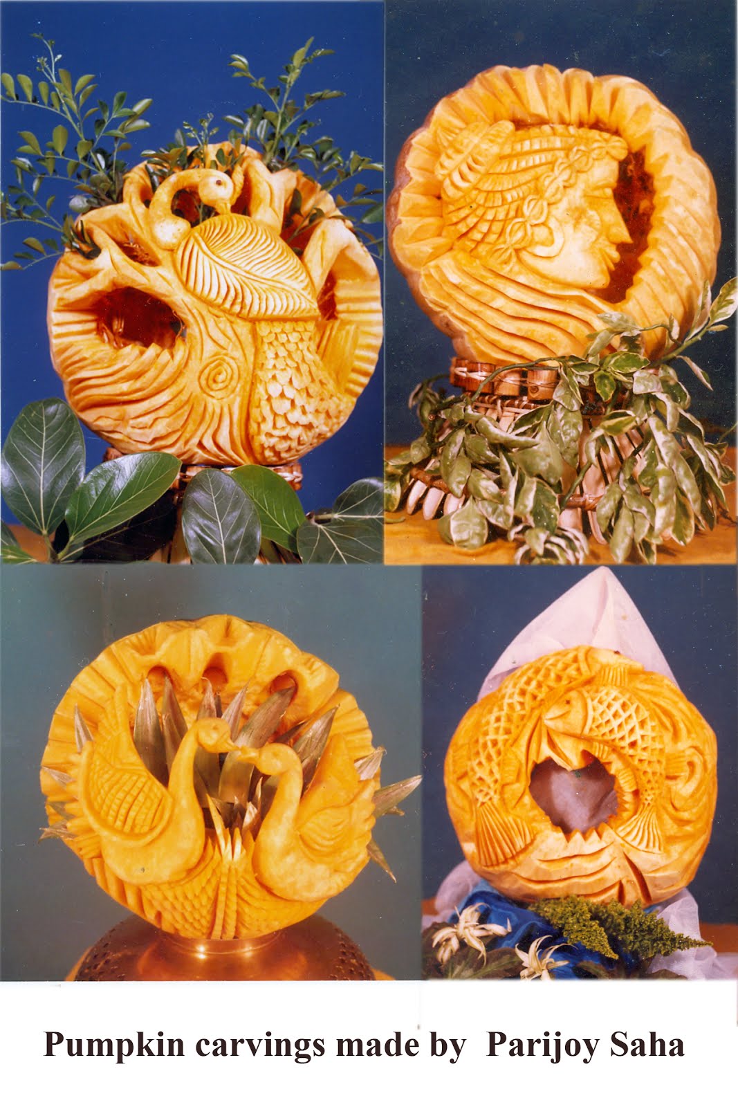 Pumpkin carvings made by Parijoy Saha.