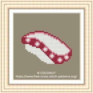 OCTOPUS TAKO SUSHI, FREE AND EASY PRINTABLE CROSS STITCH PATTERN
