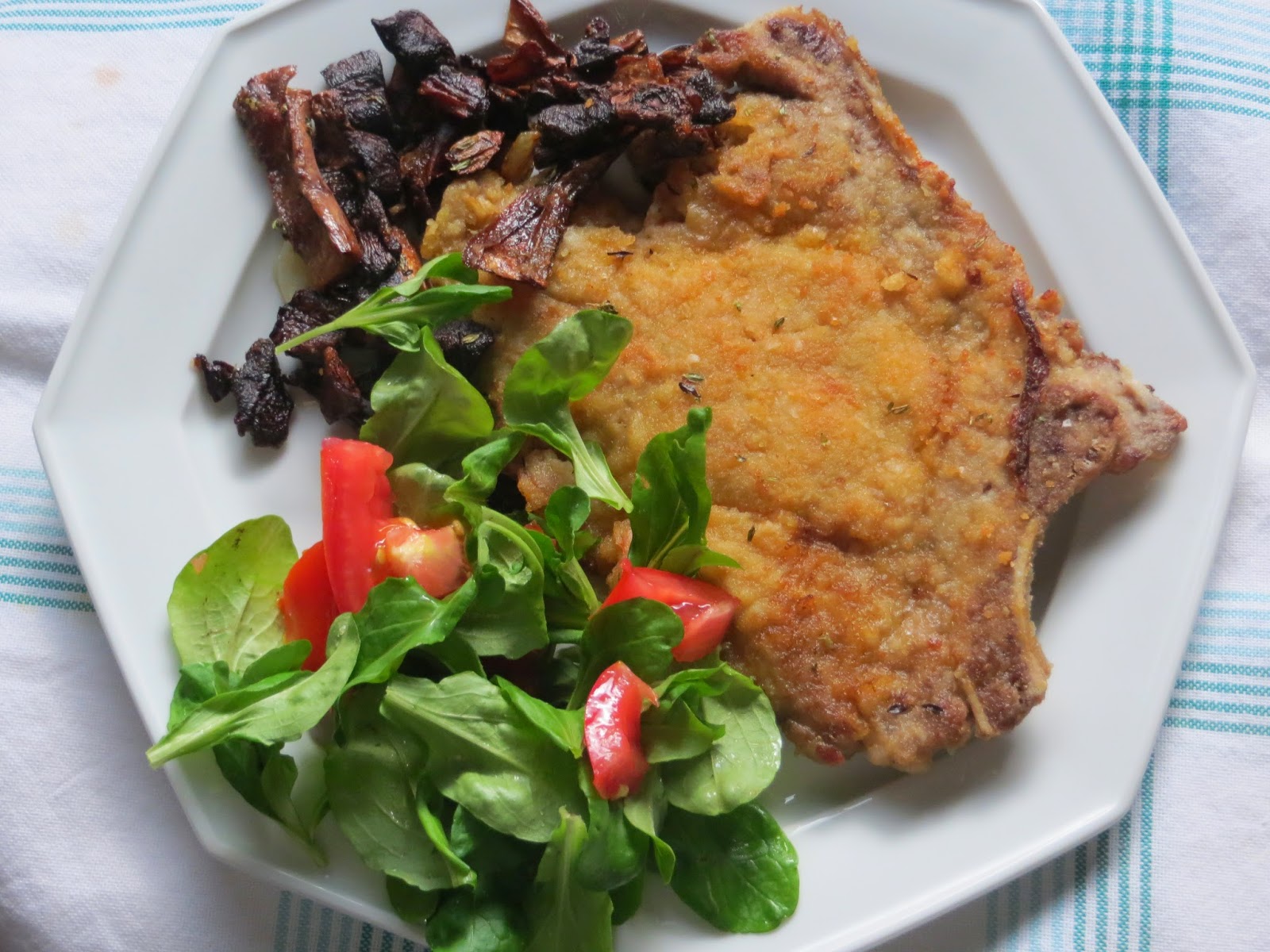 portafoglio di prosciutto e funghi