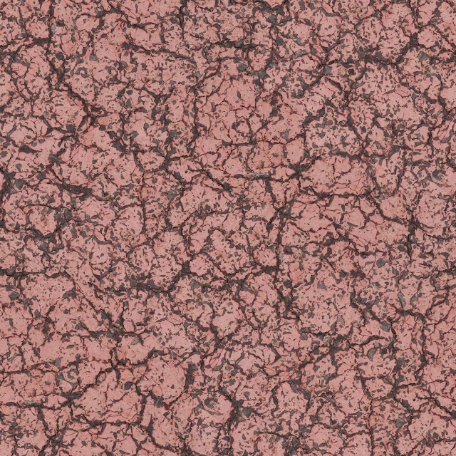 Red paint cracked on road texture seamless