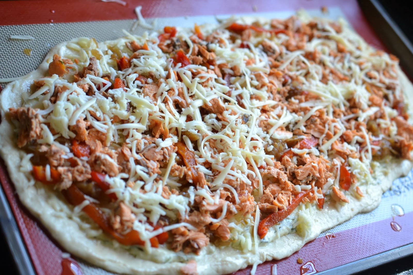 Greedy Girl Red Salmon Flatbread Pizza