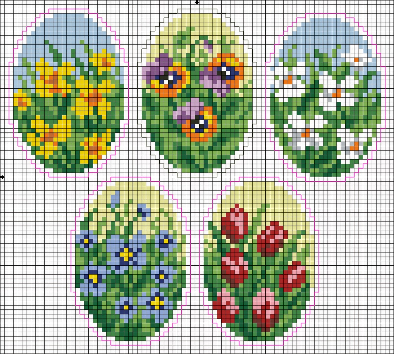 Χειροτεχνήματα Πασχαλινές σταυροβελονιές / Easter cross stitch patterns