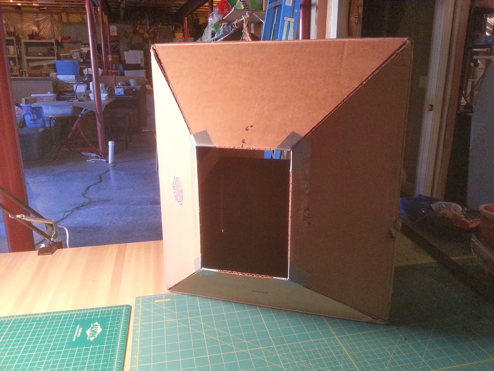 With Our Powers Combined DIY Cardboard Spray Booth