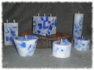 Velas Mosaico Azuis 2