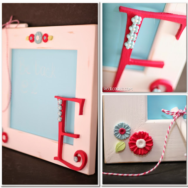 Cute message board with tutorial made using chalkboard paint and #ModMelts from #RealCoake. #Crafts #DIY #MessageBoard