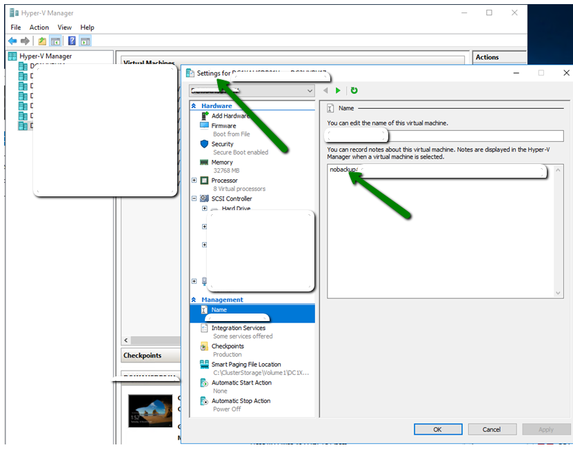 All About Enterprise Data Management Filter HyperV VMs using notes
