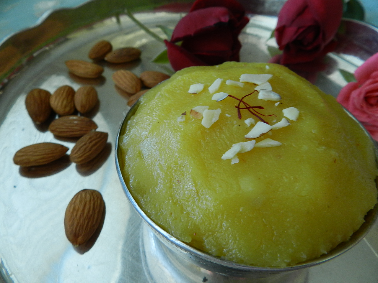 Raajis kitchen Navratri Special Saffron Badam Halwa/Badam Ka Halwa