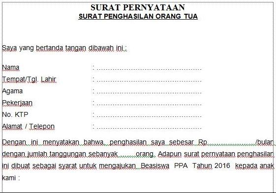 Contoh Surat Pernyataan Ortu Simak Gambar Berikut