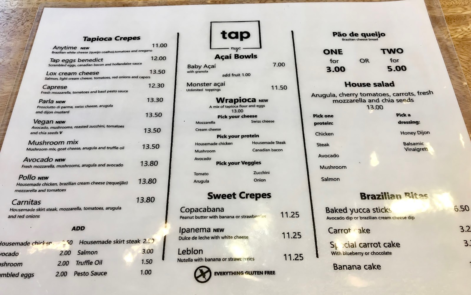 The Gluten & DairyFree Review Blog TAP NYC Review