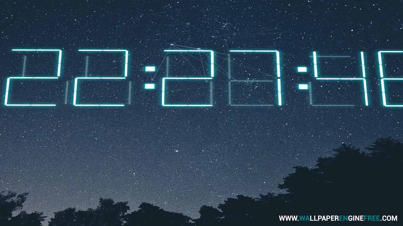 Download Time lapse + 3D Digital Clock Wallpaper Engine Free | Download