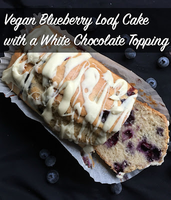 Blueberry Loaf Cake with a White Chocolate Topping