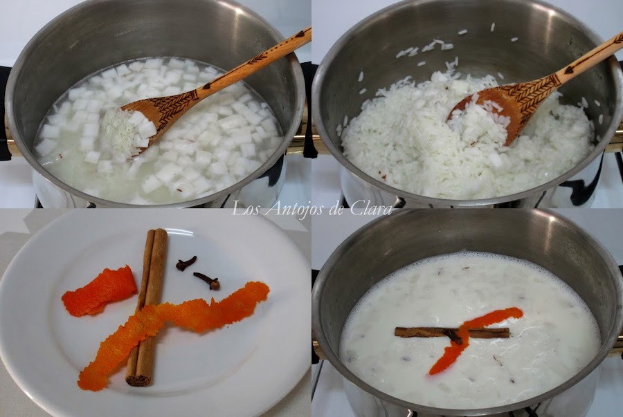Preparación arroz con leche