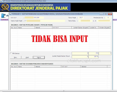 solusi tidak bisa input lampiran v espt tahunan pph badan 1771