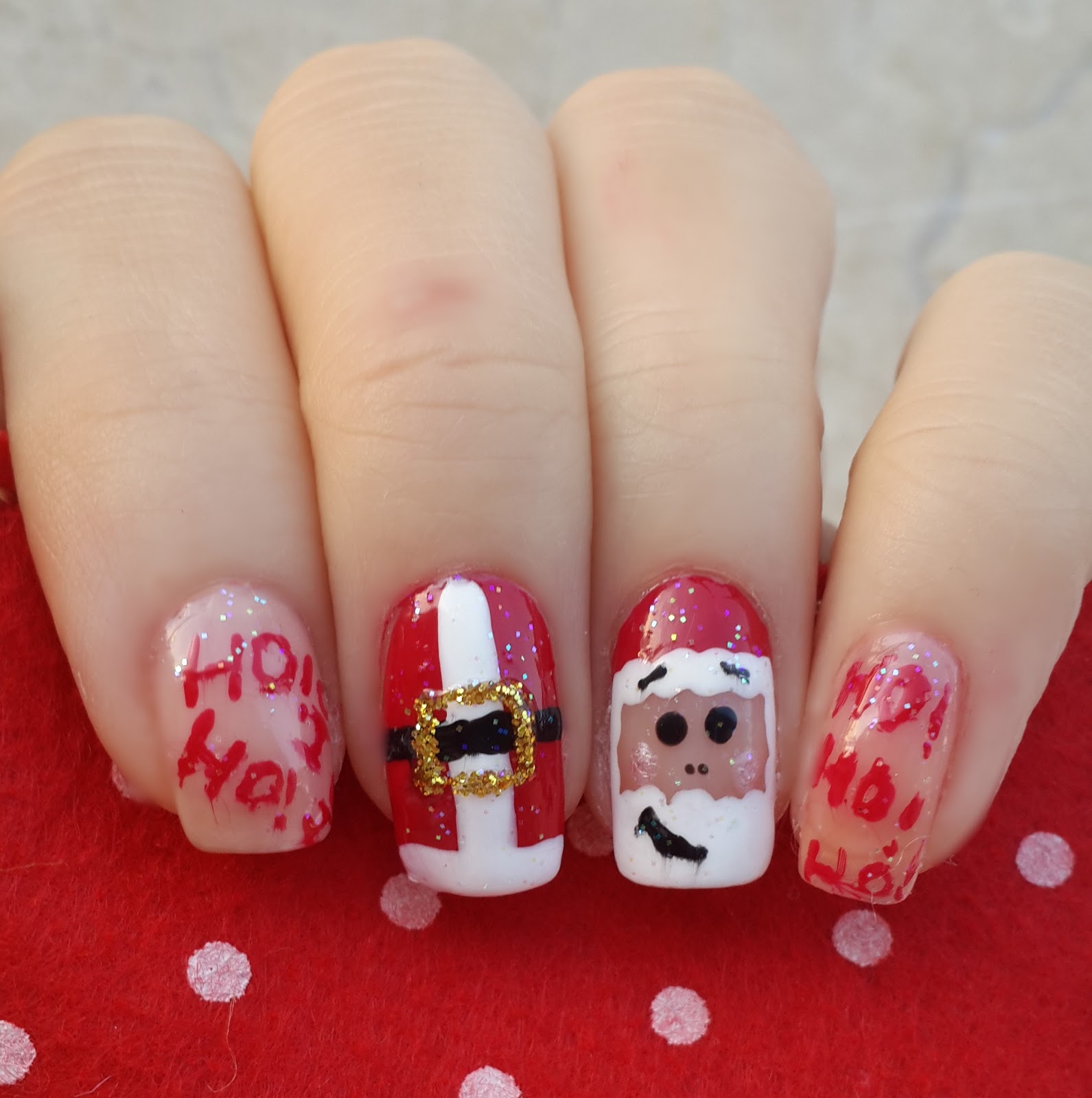 Yılbaşı makyaj fikirleri 2020 Yeni Yıl Oje Deseni #1 - Noel Baba - OnYüzMilyonOje | Oje, Nail Art