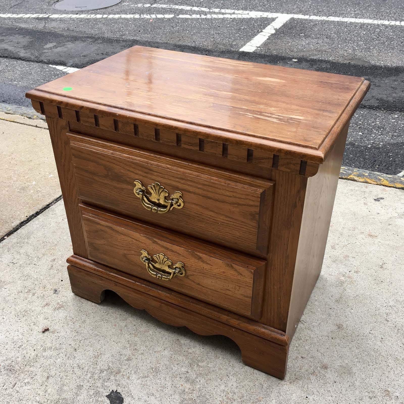 Uhuru Furniture & Collectibles Pair of 2 Drawer Nightstands by Athens