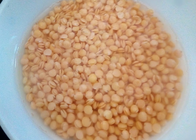pink lentils or masoor dal soaked overnight