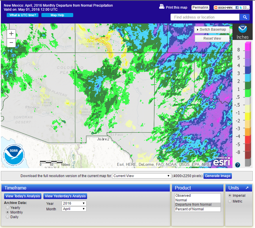 Current New Mexico Rainfall.