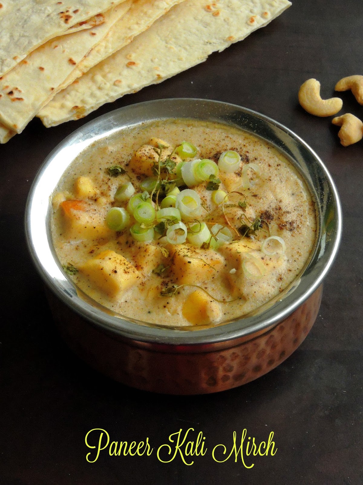 Priya's Versatile Recipes: Paneer Kalimirch/Punjabi Paneer Subzi ...