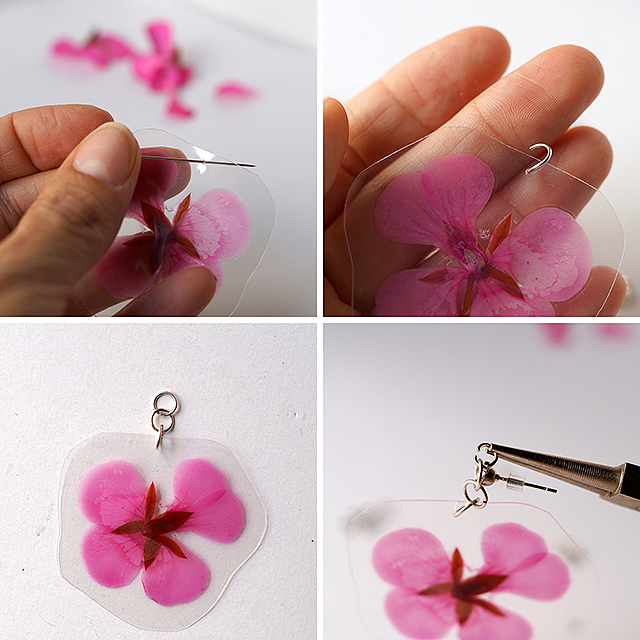 Laminated real flower earrings Journey into Creativity