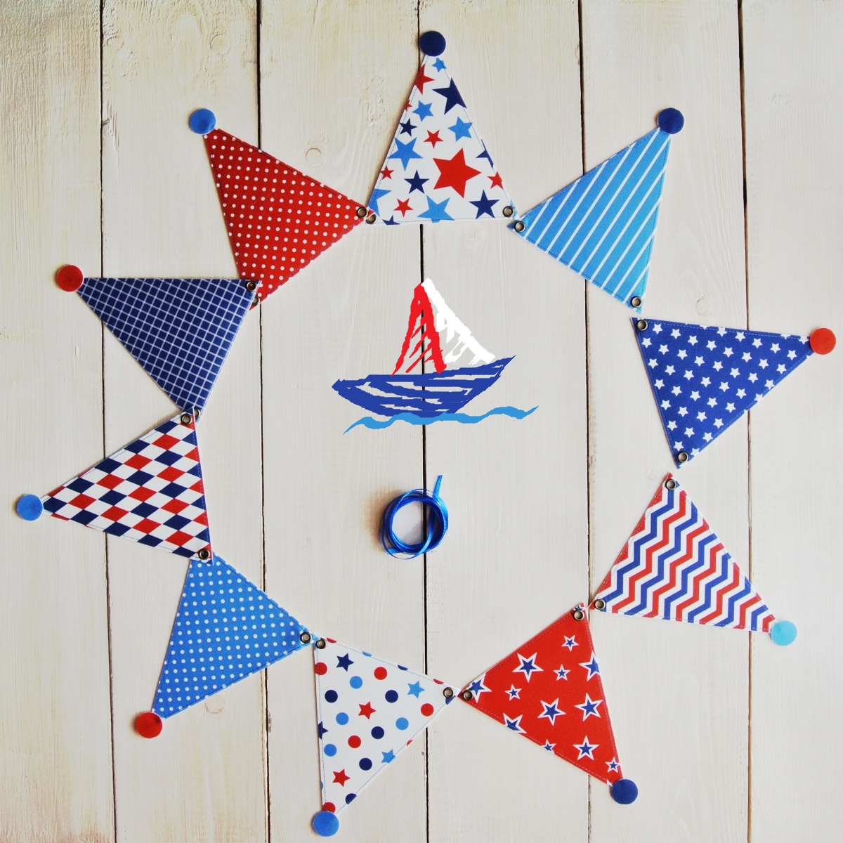 Гирлянда из флажков морская тематика своими руками