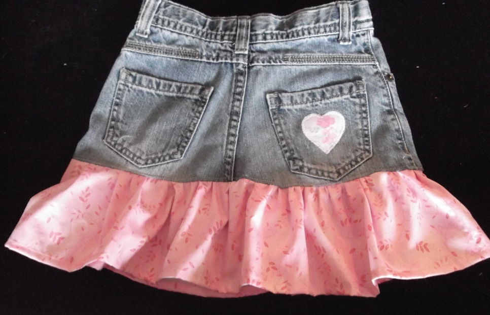 Be Still and Create: Little Girl's Salvaged Blue Jean Skirt
