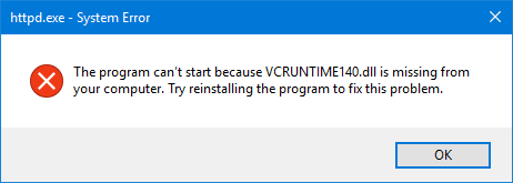 Fix "The program can’t start because VCRUNTIME140.DLL is missing from your computer" Error