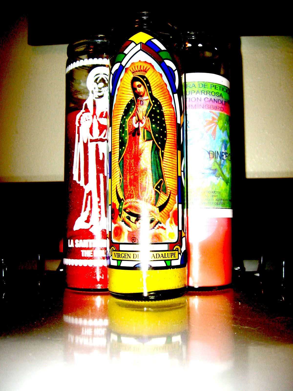 at home with tess Religious candles.