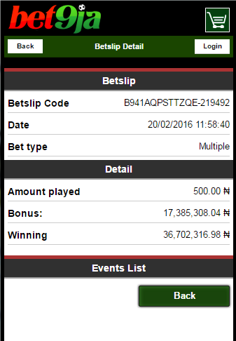 Some One Won #36.7 million In Bet9ja - See Details - latest nairabet