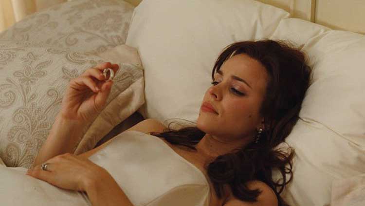 Rachel McAdams looks at her wedding ring in The Time Traveler's Wife.