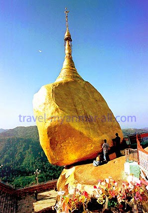 Kyaiktiyo or golden rock pagoda