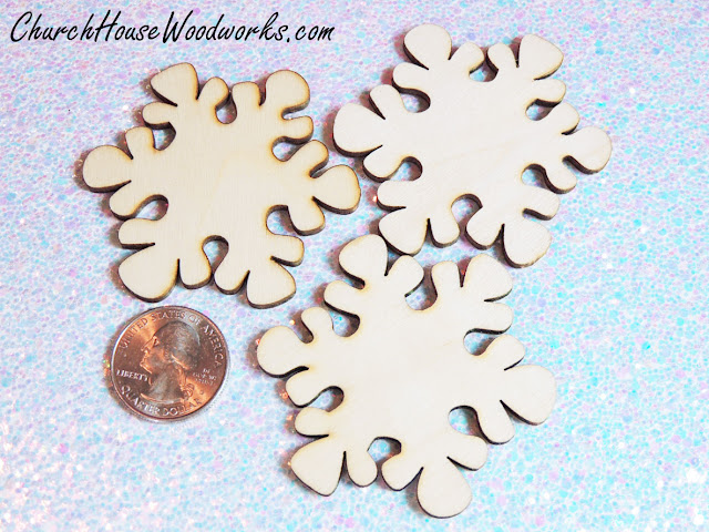 Wooden Snowflake Ornaments For Sale - Christmas Wood Ornaments for DIY Crafts by ChurchHouseWoodworks.com