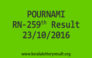 POURNAMI RN 259 Lottery Results 23-10-2016