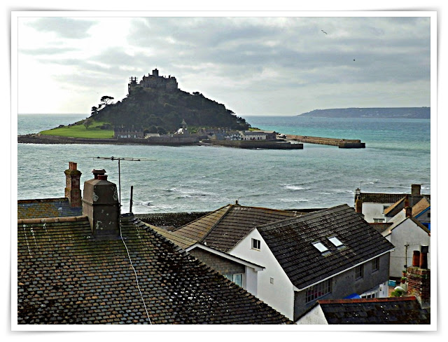 St.Michael's Mount Marizion looking over the houses from high up