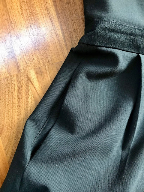 Diary of a Chain Stitcher: Black Tuxedo Jumpsuit in suiting and satin from the Cloth House