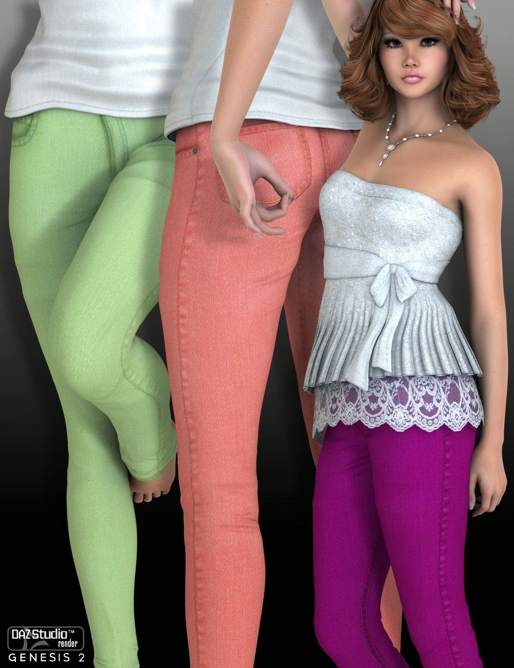 Magixfox Art De Modélisation 3d Daz 3d Candy Slims Jeans Pour