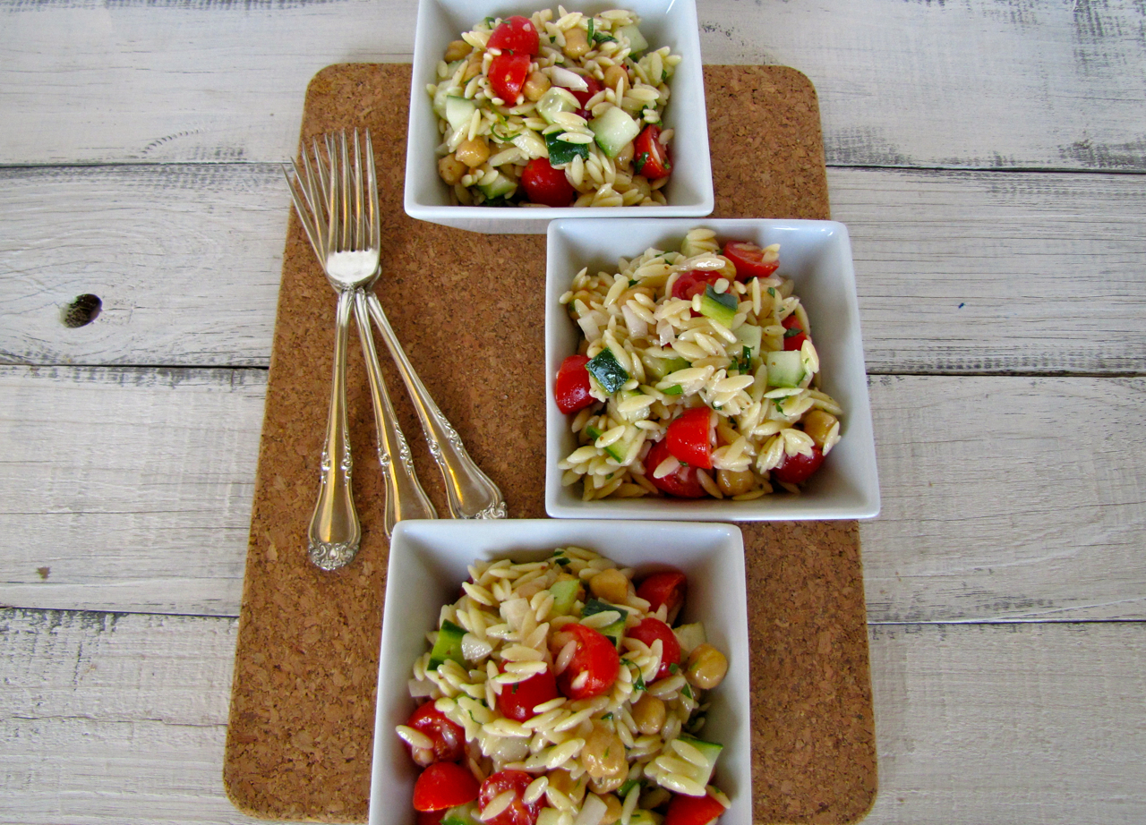 ChowGals Orzo Salad with LemonBalsamic Vinaigrette