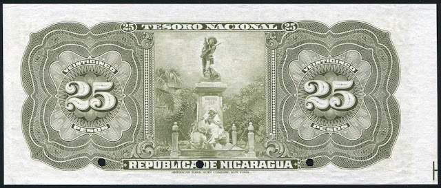 Nicaragua Paper Money 25 Pesos Banknote