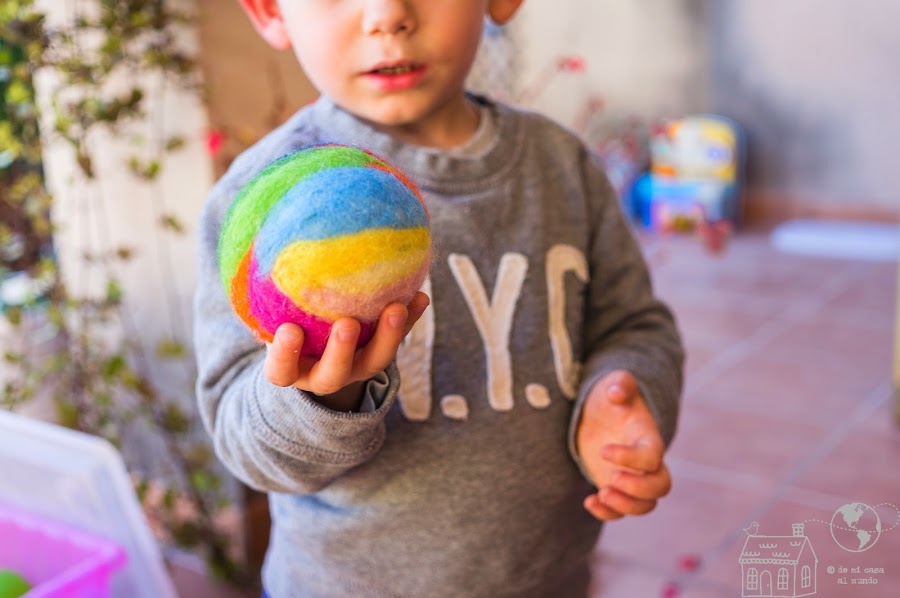 pelota de lana diy waldorf
