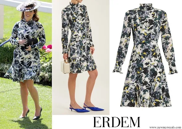 Princess Eugenie wore ERDEM Bernette floral print silk crepe de Chine dress