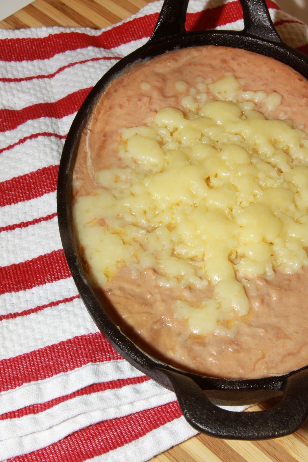 For the Love of Food Restaurant Style Cheesy Refried Beans
