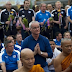 Leicester city's players and coach engage in Buddhist ritual at end of season tour of Thailand (photos)