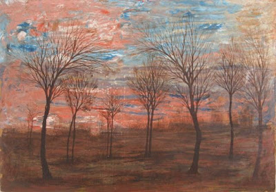 Egon Schiele Paesaggio boemo tramonto autunnale