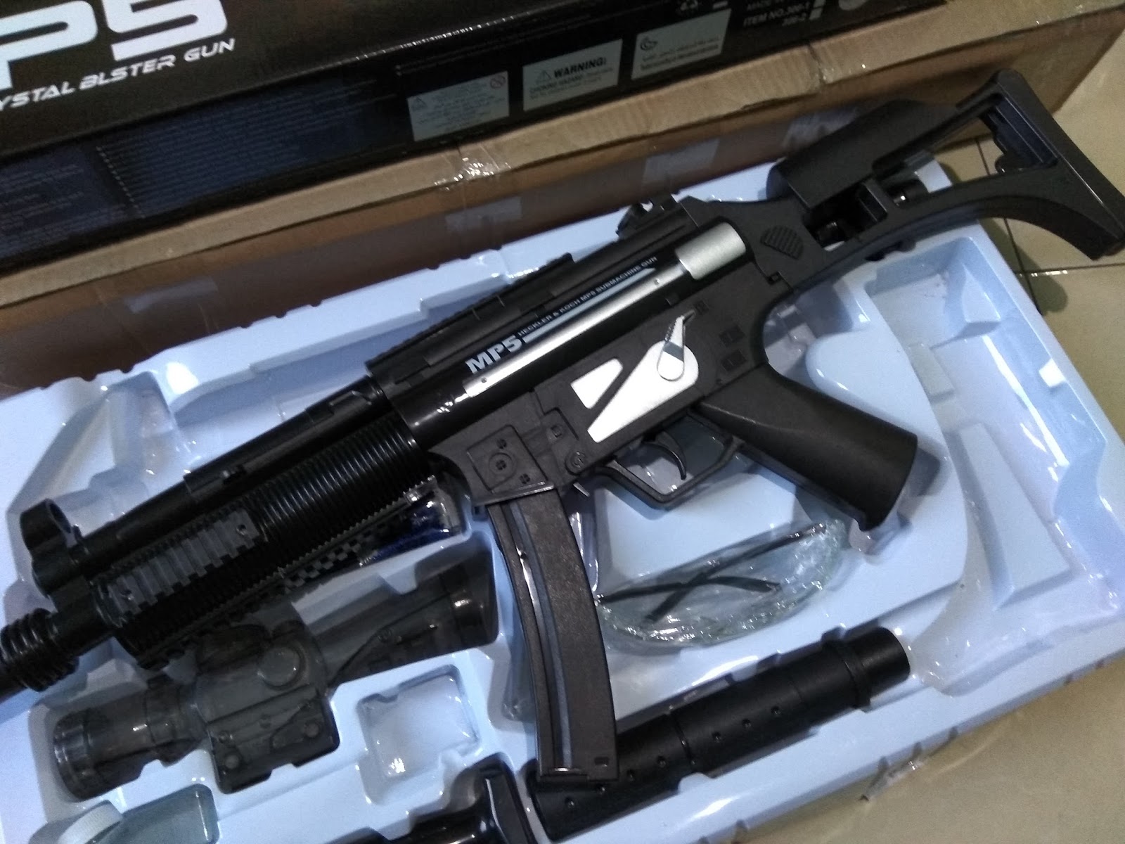jual airsoft gun mp5 otomatis water gel gun