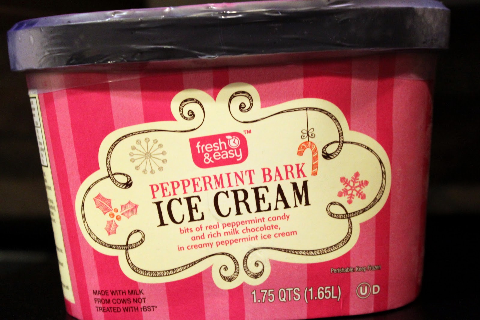 Sunny Days Holiday Treat Peppermint Bark Ice Cream at Fresh & Easy