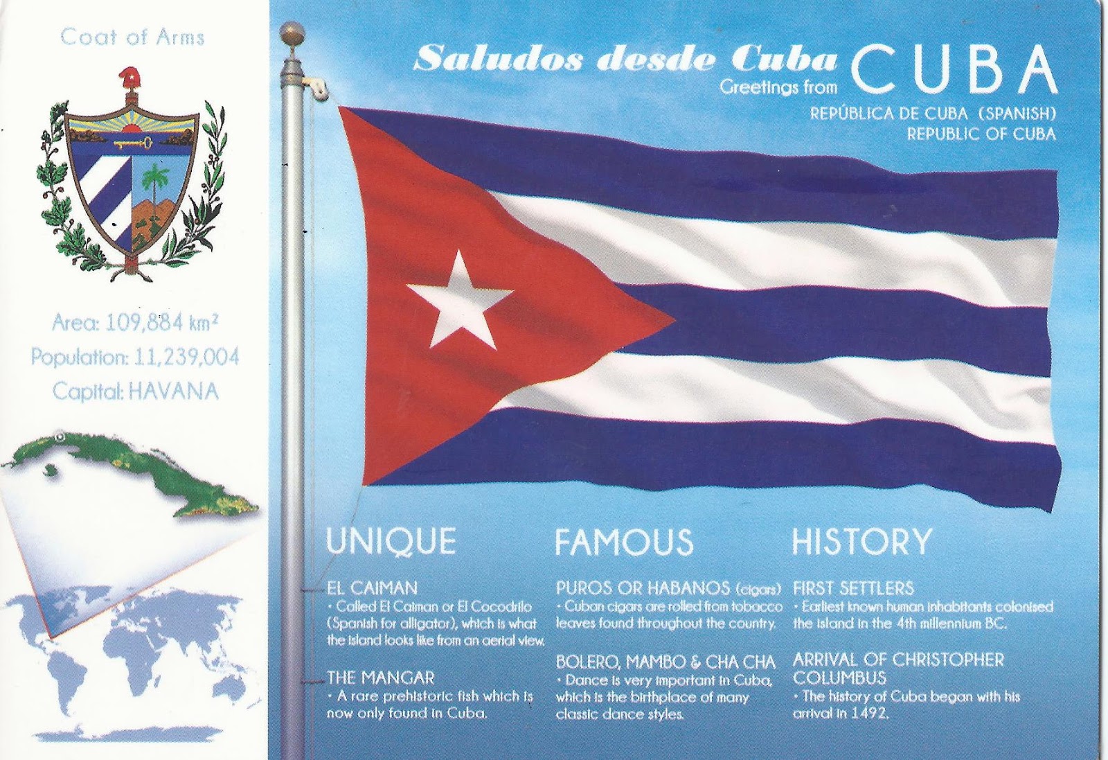 A Journey of Postcards Flags of the World Cuba