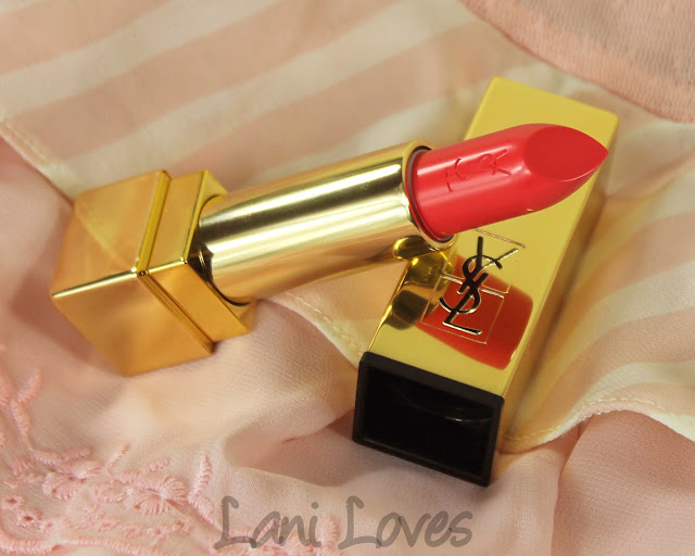 YSL Rouge Pur Couture - 52 Rosy Coral Lipstick Swatches & Review