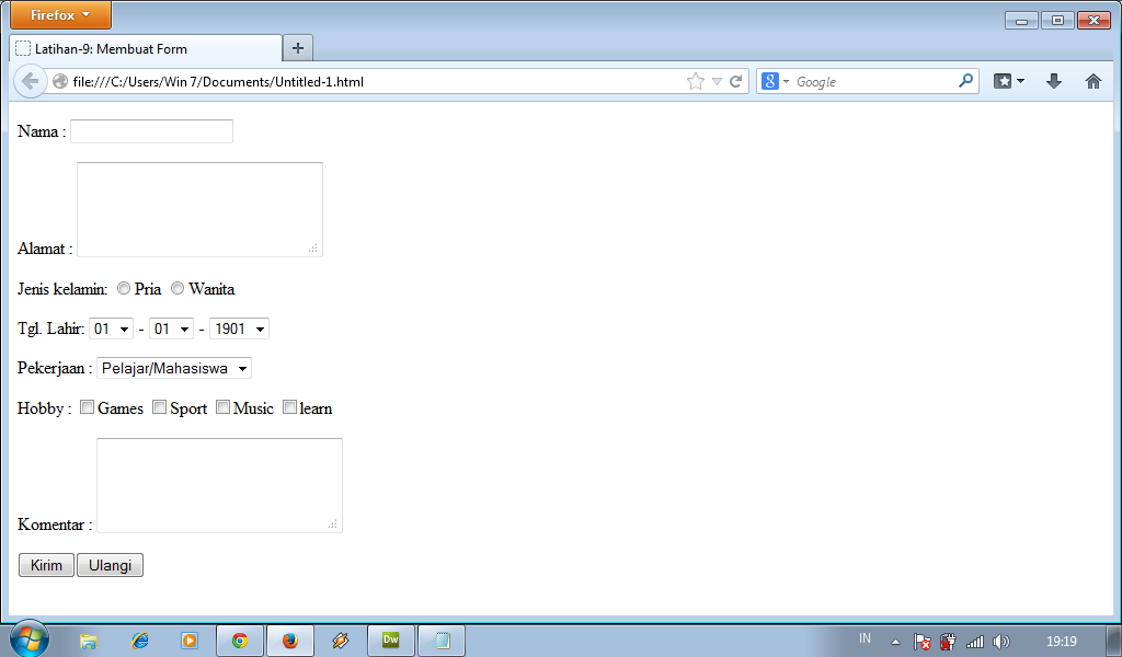 Form action method. Form action method