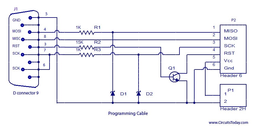 xtreem circuits: ISP Programmer for ATmega32 Microcontroller